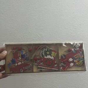 Red Car Christmas Ornaments Set